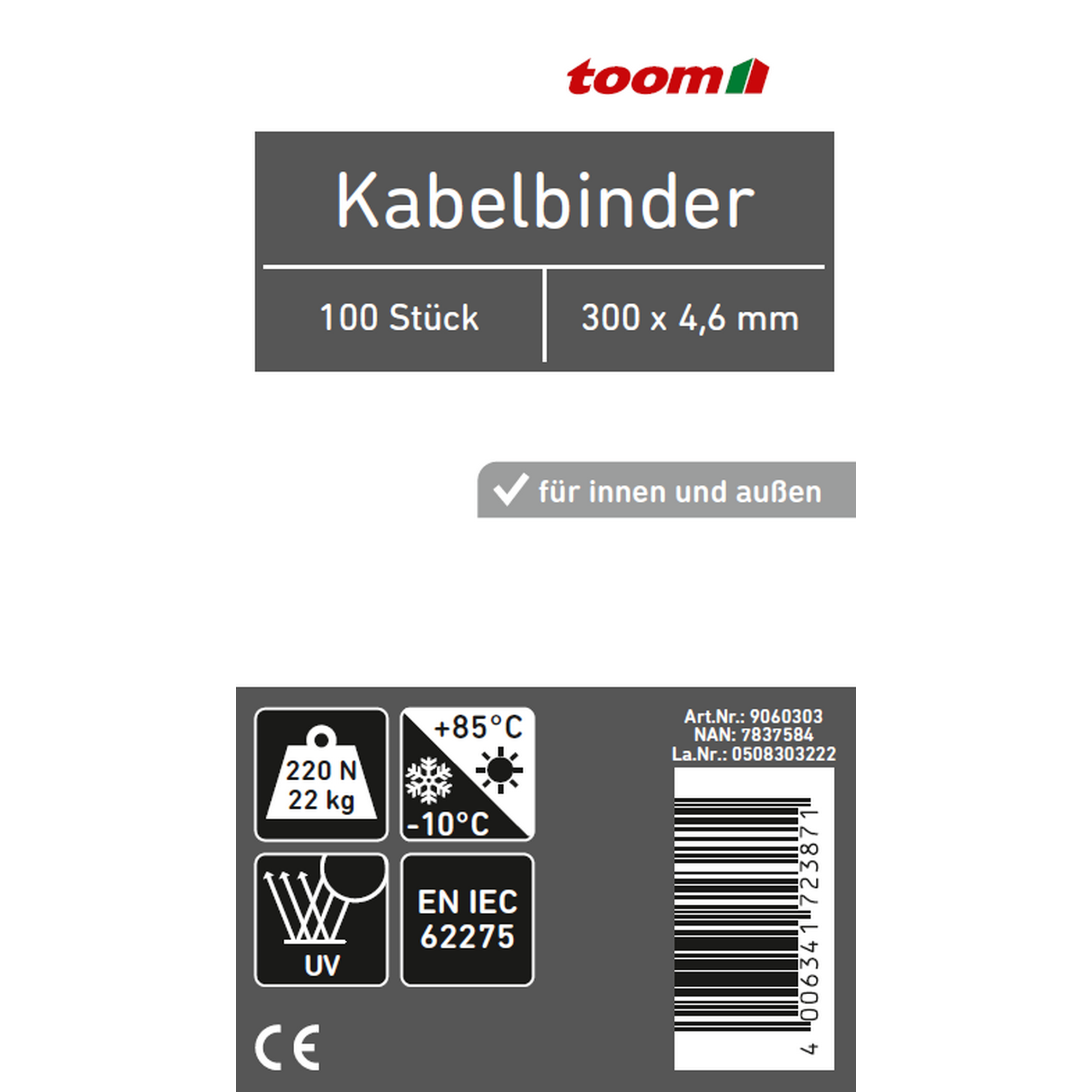 Kabelbinder bunt 4,6 x 300 mm 100 Stück + product picture