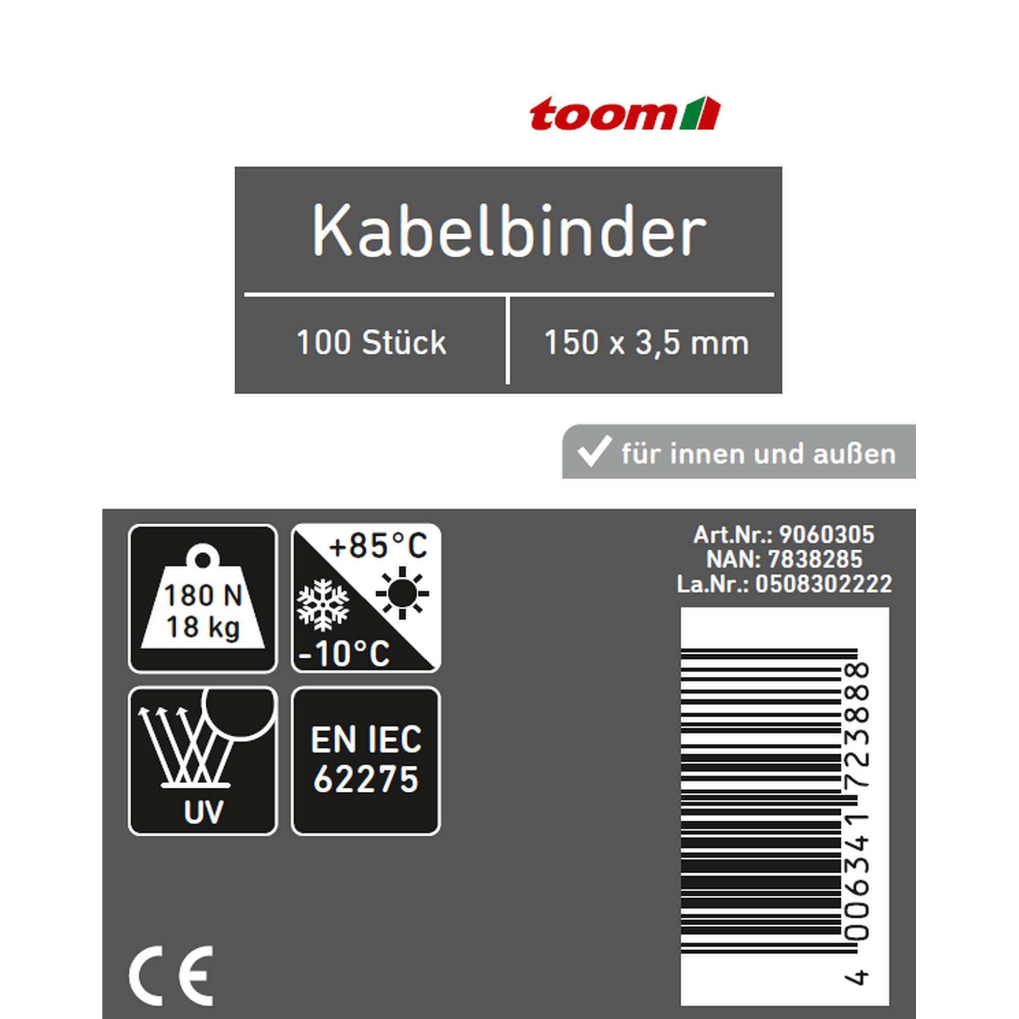 Kabelbinder bunt 3,5 x 150 mm 100 Stück + product picture