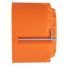 Orange Hohlwanddose mit Metallschraube