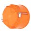 Orange Hohlwanddose von hinten