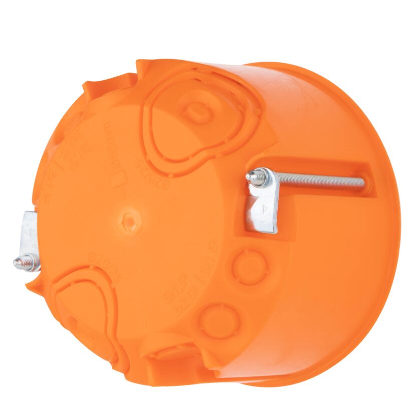 Orange Hohlwanddose von hinten