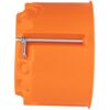 Orange Hohlwanddose mit Metallschraube