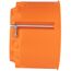 Orange Hohlwanddose mit Metallschraube