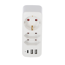 Steckdosenadapter weiß mit 3 USB-Ports 3-fach