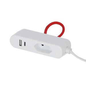 Verlängerungskabel weiß mit 2 USB-Ports 1-fach