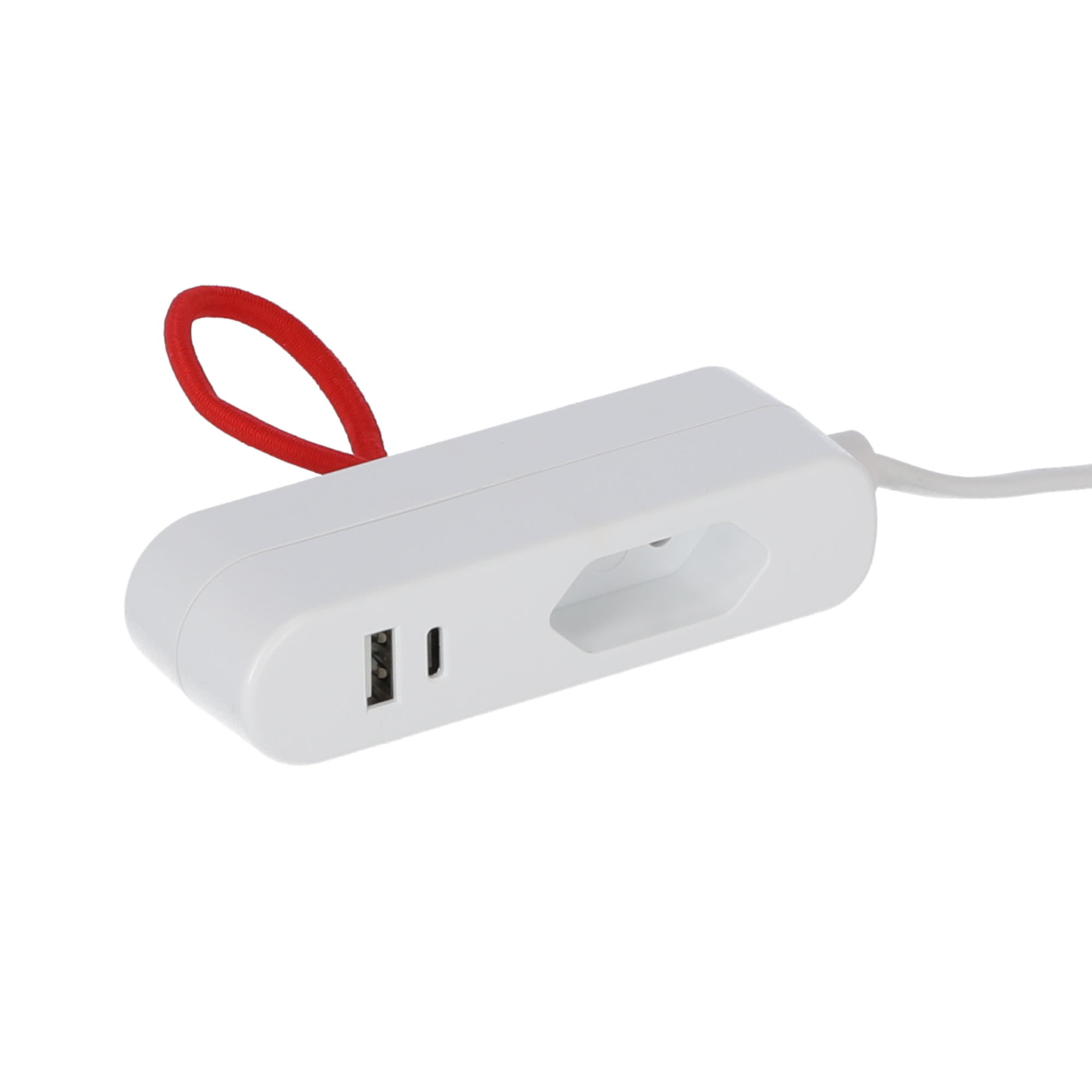 Verlängerungskabel weiß mit 2 USB-Ports 1-fach