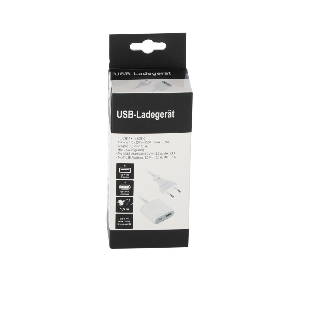 USB-Ladegerät weiß mit 2 USB-Ports