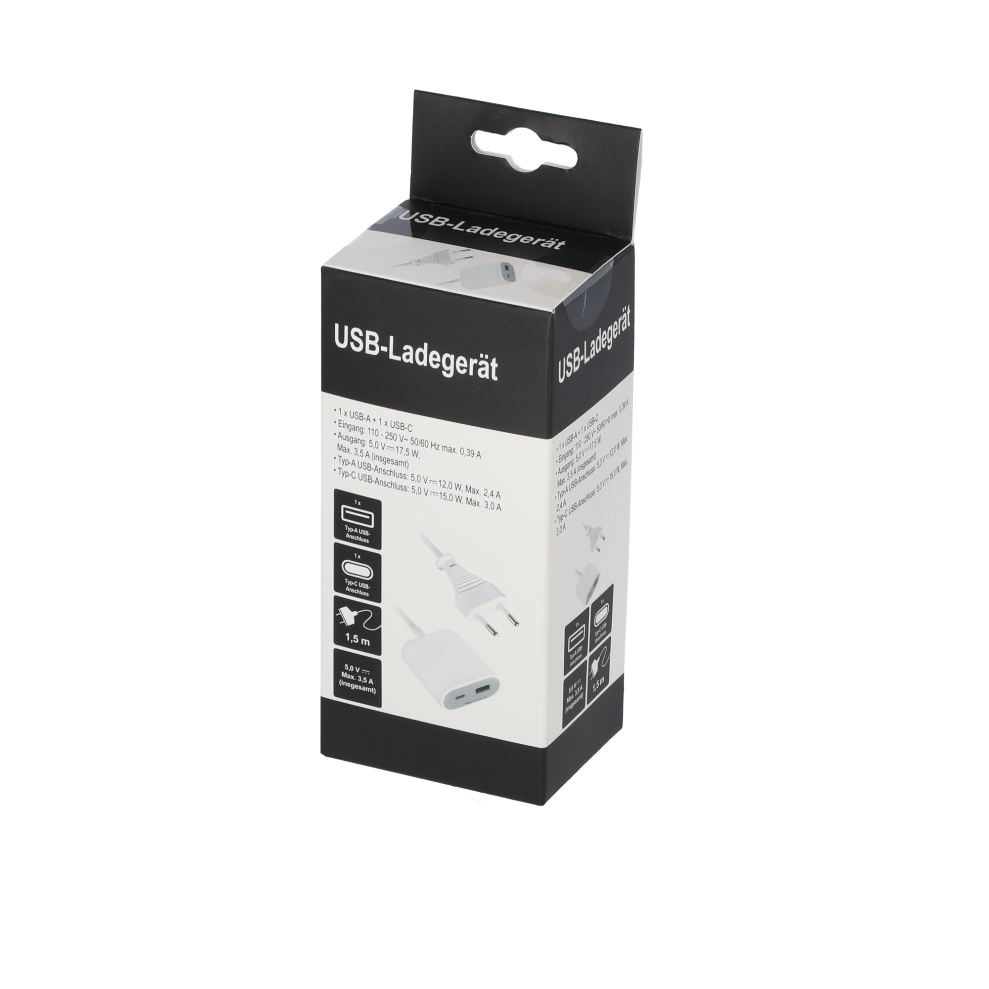 USB-Ladegerät weiß mit 2 USB-Ports