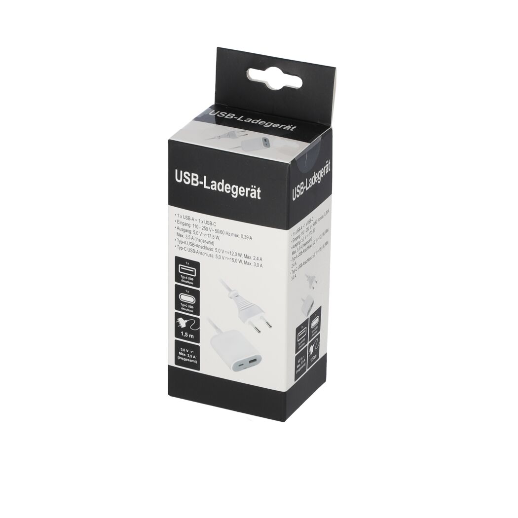 USB-Ladegerät weiß mit 2 USB-Ports