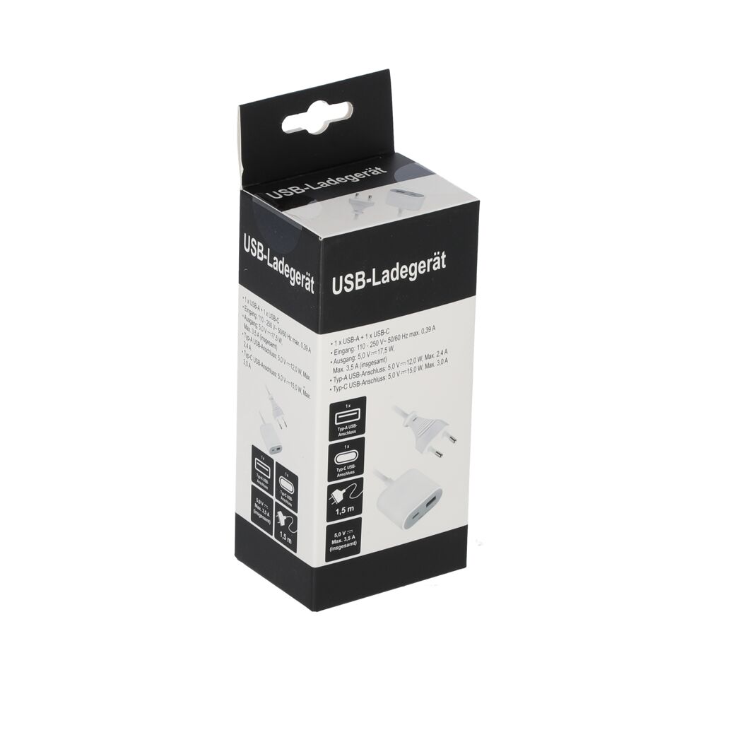 USB-Ladegerät weiß mit 2 USB-Ports