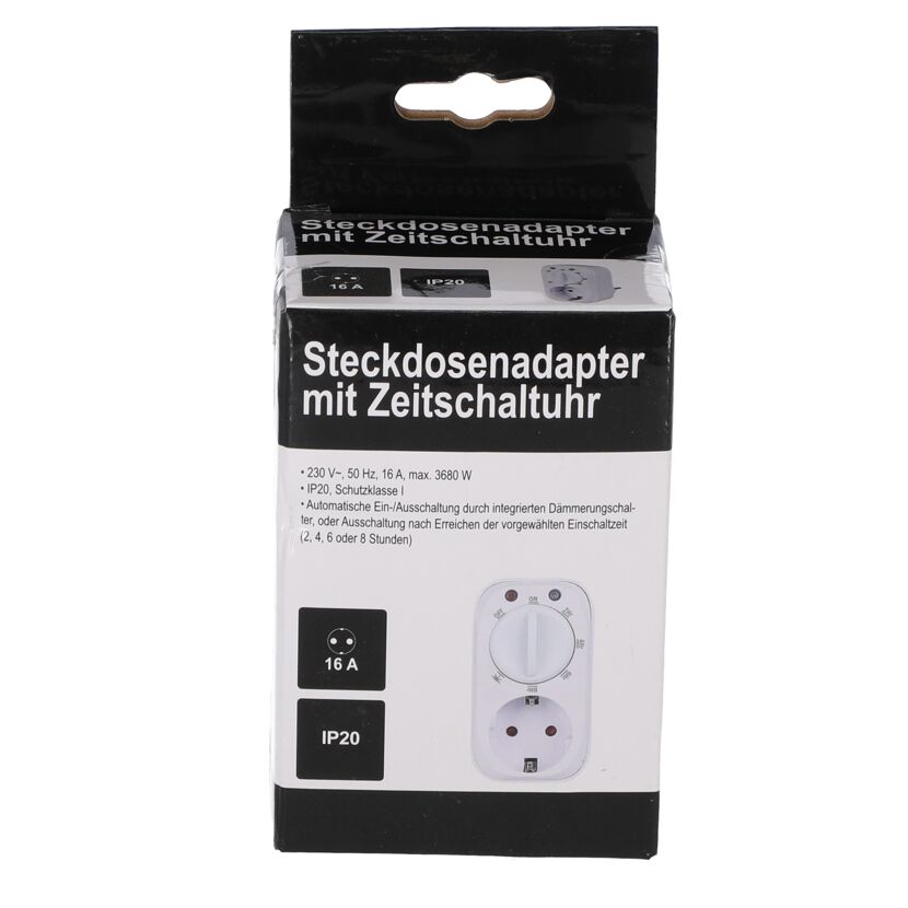 Steckdosenadapter mit Zeitschaltuhr, weiß