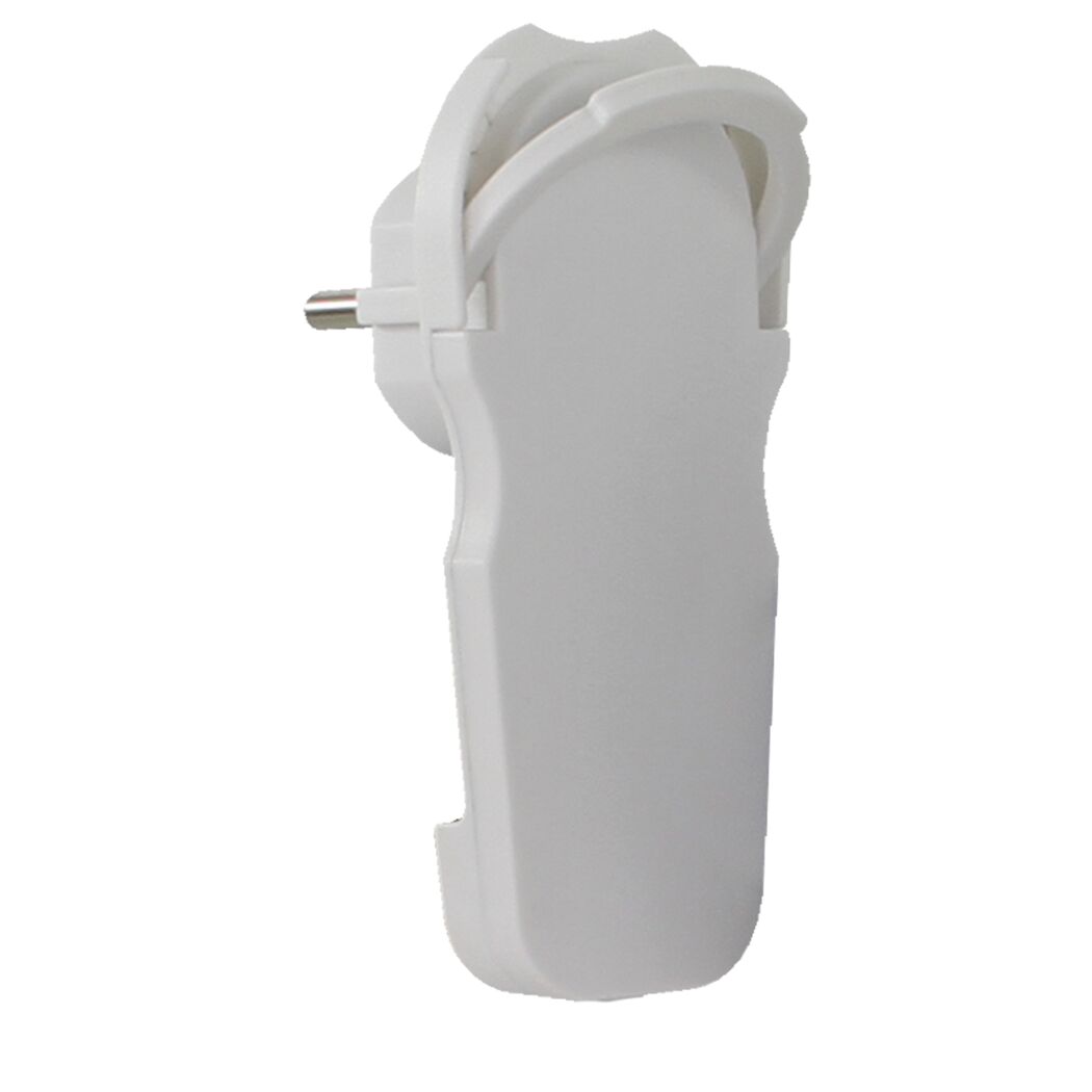 Weißer, extraflacher Winkelstecker