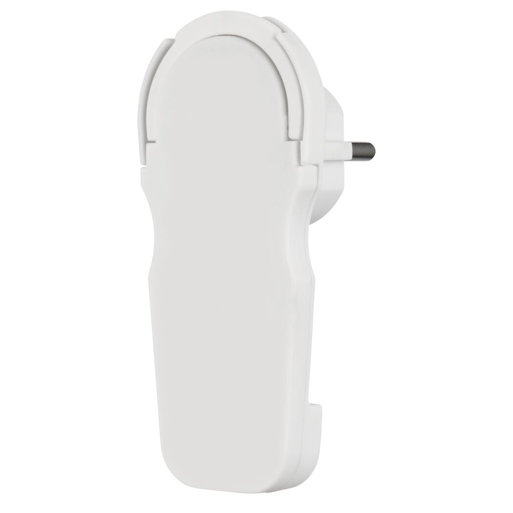 Weißer, extraflacher Winkelstecker