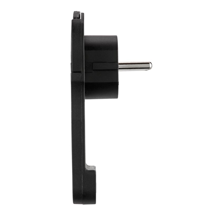 Schwarzer Winkelstecker, Seitenansicht