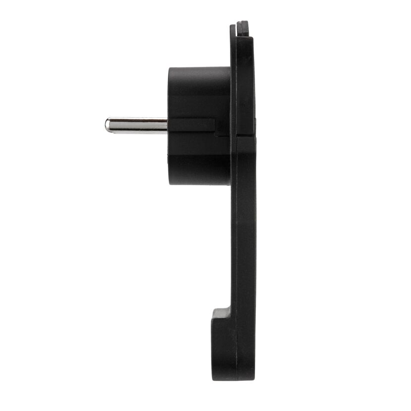 Schwarzer, extraflacher Winkelstecker