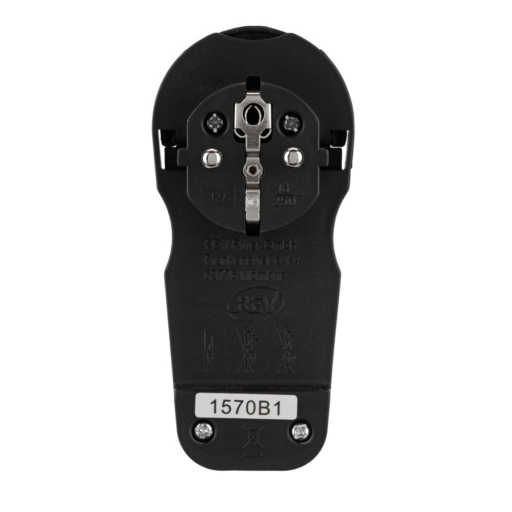 Schwarzer Winkelstecker