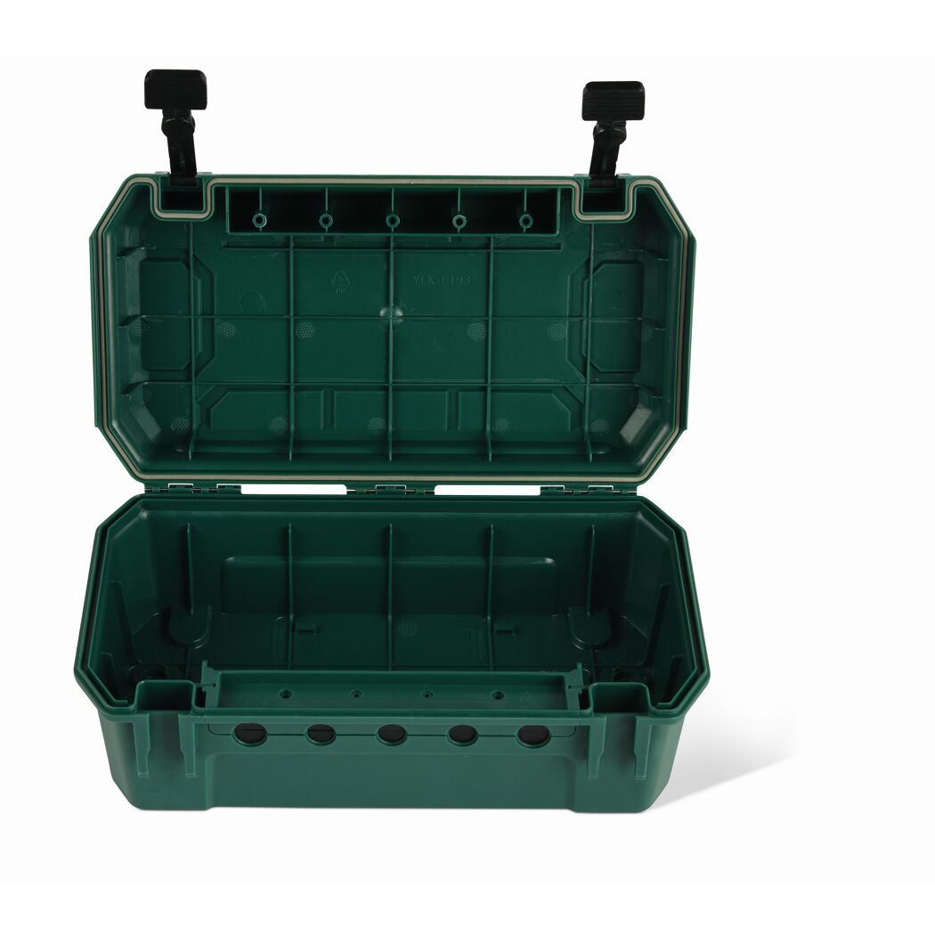 Geöffnete grüne Kabelbox