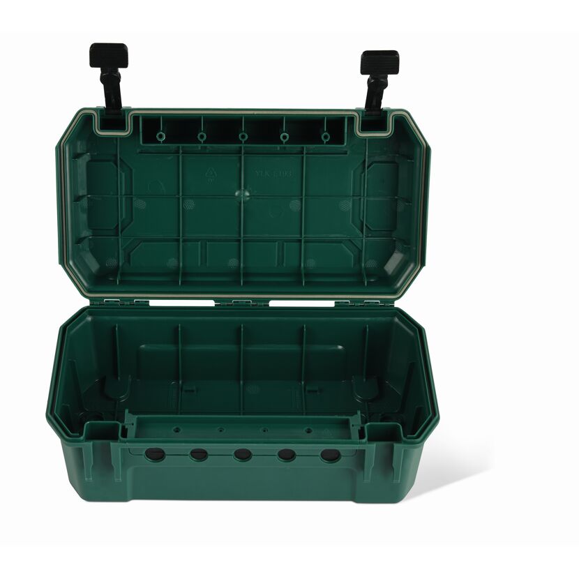 Geöffnete grüne Kabelbox