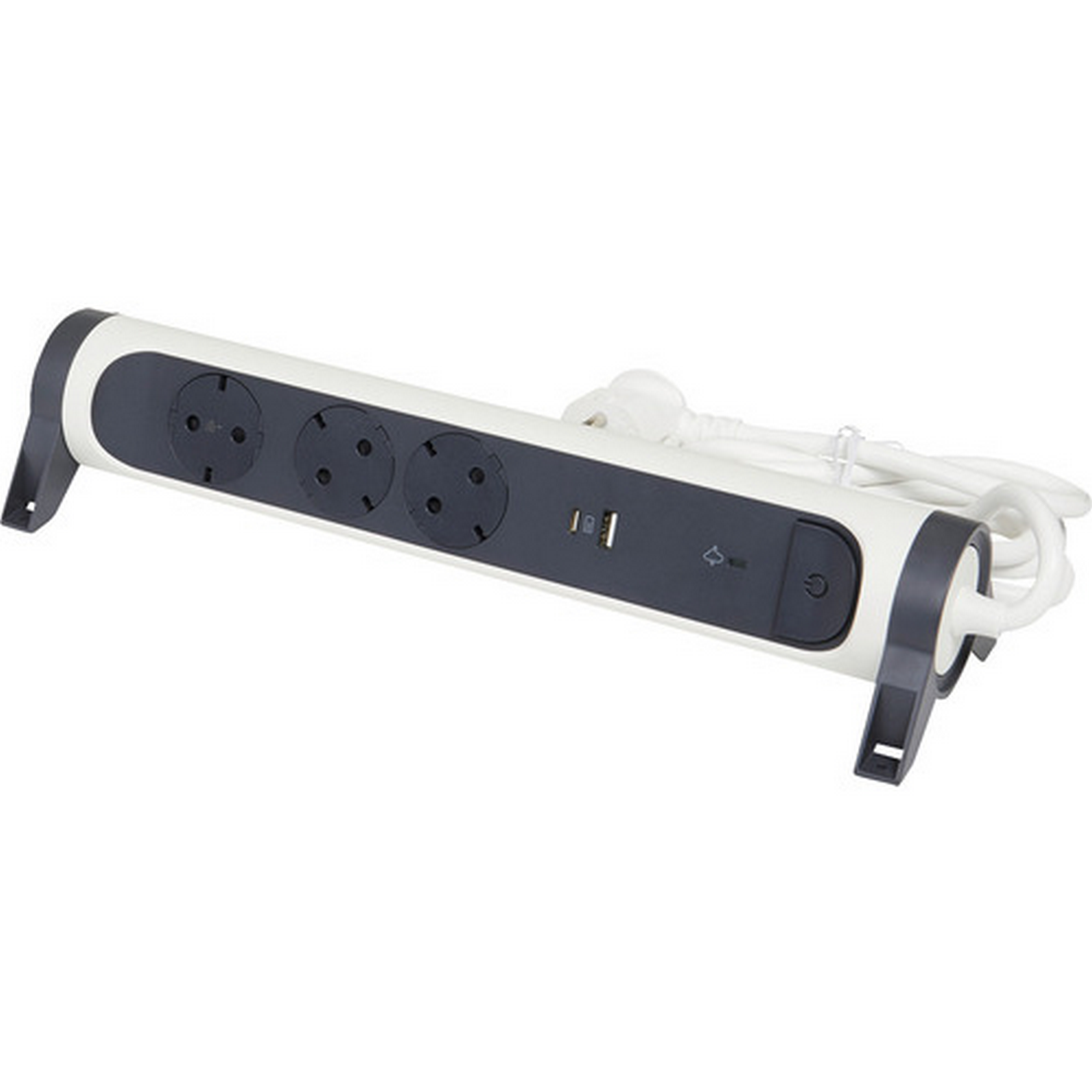Steckdosenleiste 3-fach ultraweiß /schwarz USB A+C drehbar 1,5 m Zuleitung + product picture