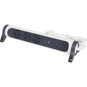 Steckdosenleiste 3-fach ultraweiß /schwarz USB A+C drehbar 1,5 m Zuleitung