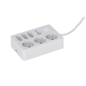 Steckdosenleiste mit Schalter 3-fach weiß/grau USB-A+C