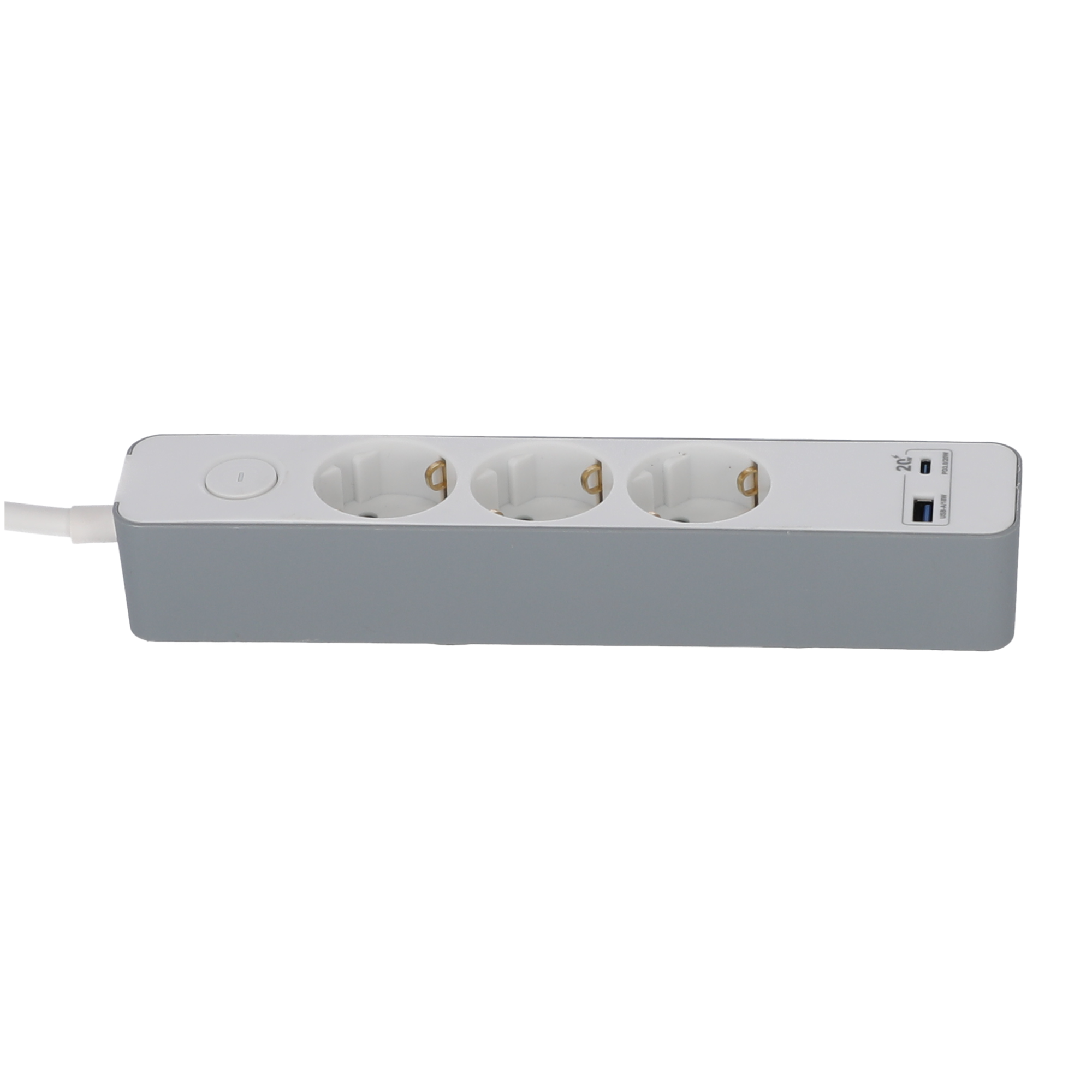 Steckdosenleiste mit Schalter 3-fach weiß/grau USB-A+C + product picture