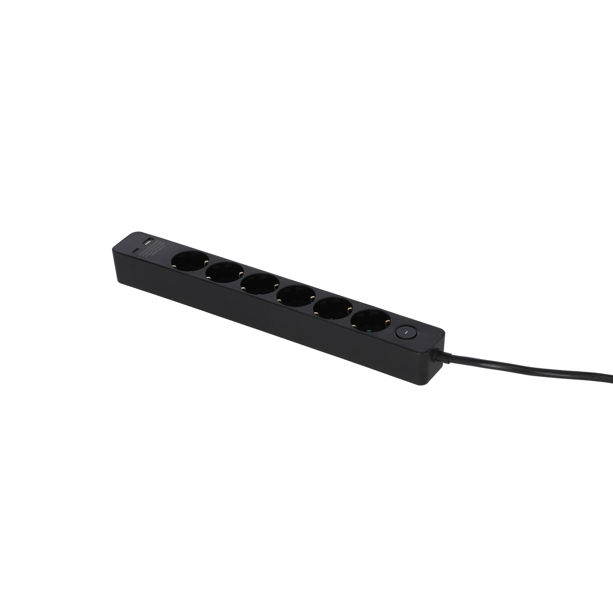 Steckdosenleiste mit Schalter 6-fach schwarz USB-A+C + product picture