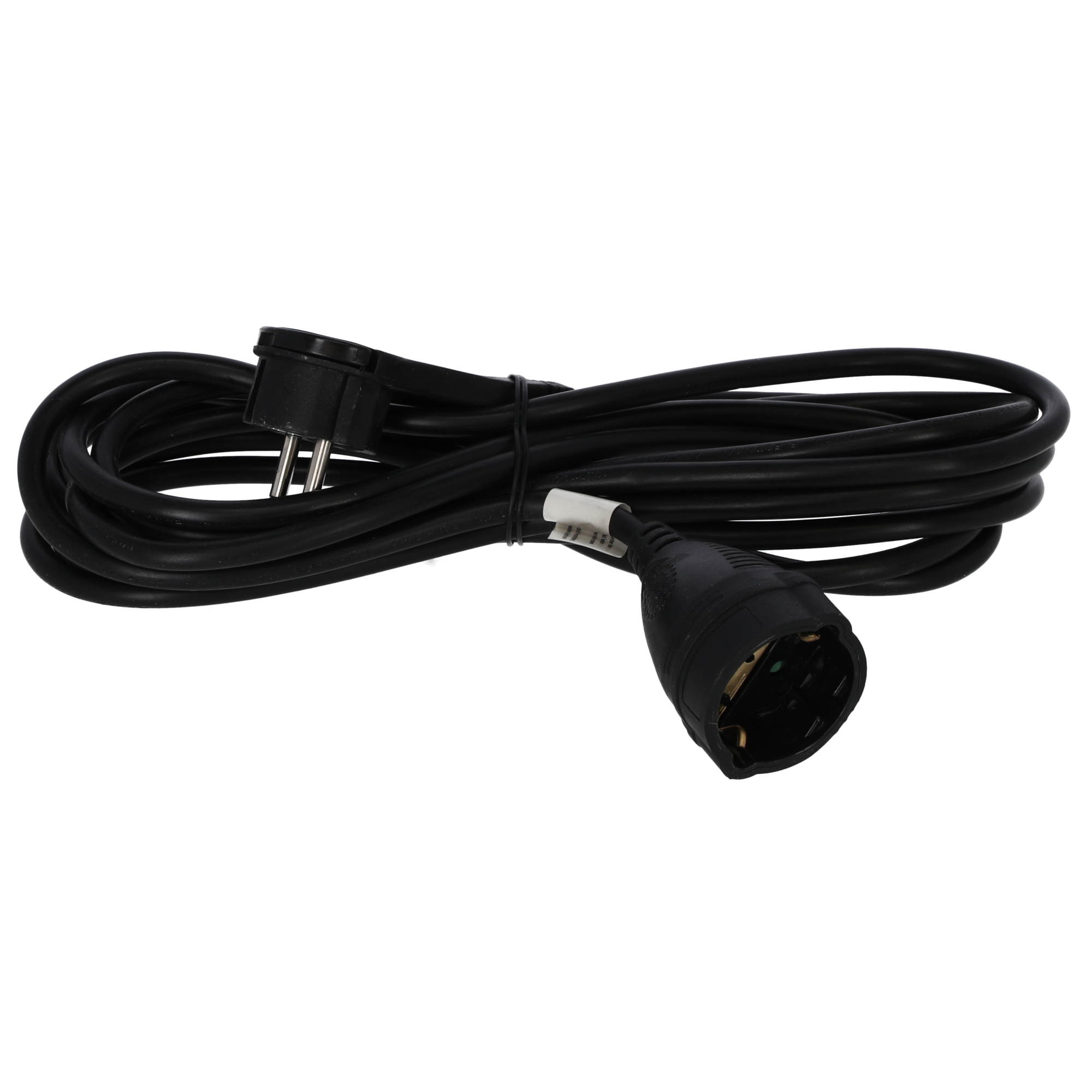 Verlängerungskabel mit Flachstecker schwarz 5 m