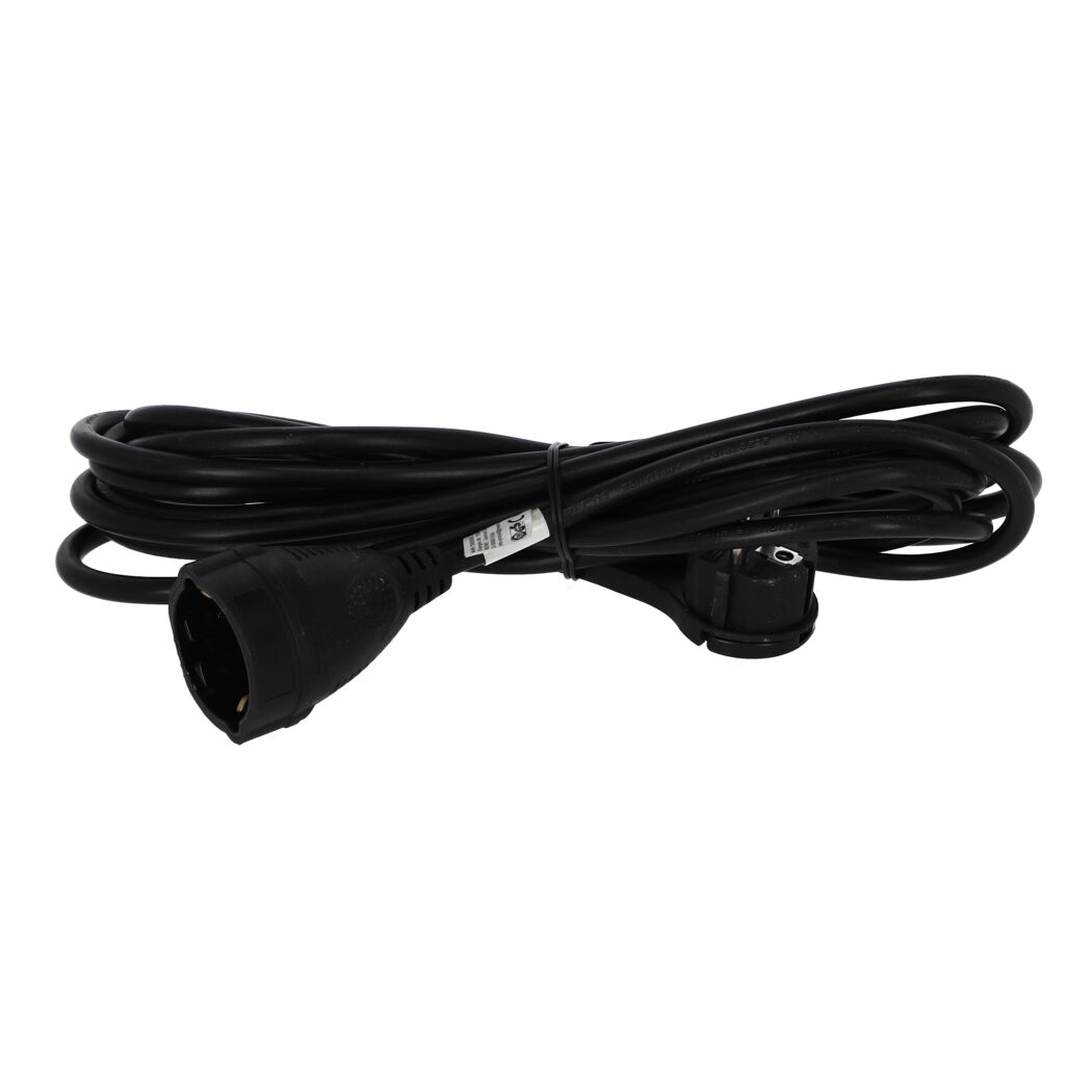 Verlängerungskabel mit Flachstecker schwarz 5 m