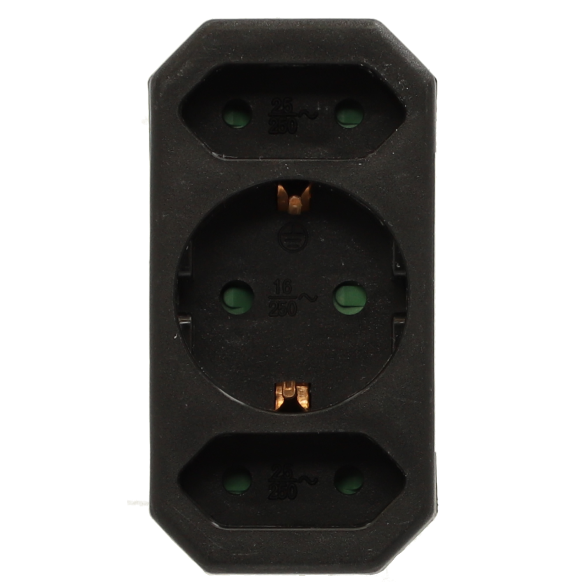 Steckdosenadapter schwarz 3-fach