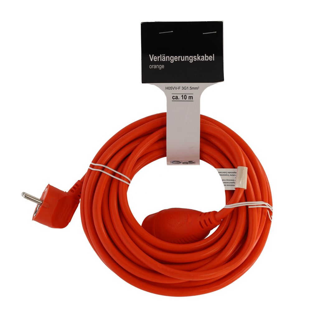 Verlängerungskabel 'H05VV-F 3x1,5' orange 10 m