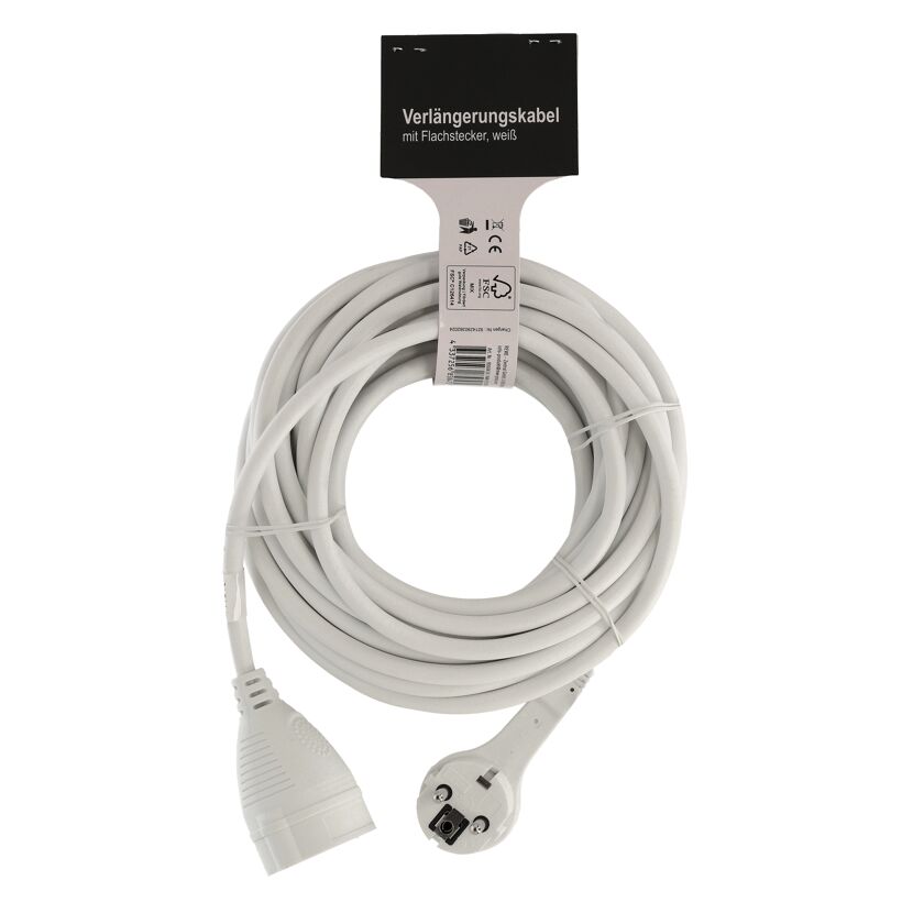 Verlängerungskabel 'H05VV-F' weiß 10 m