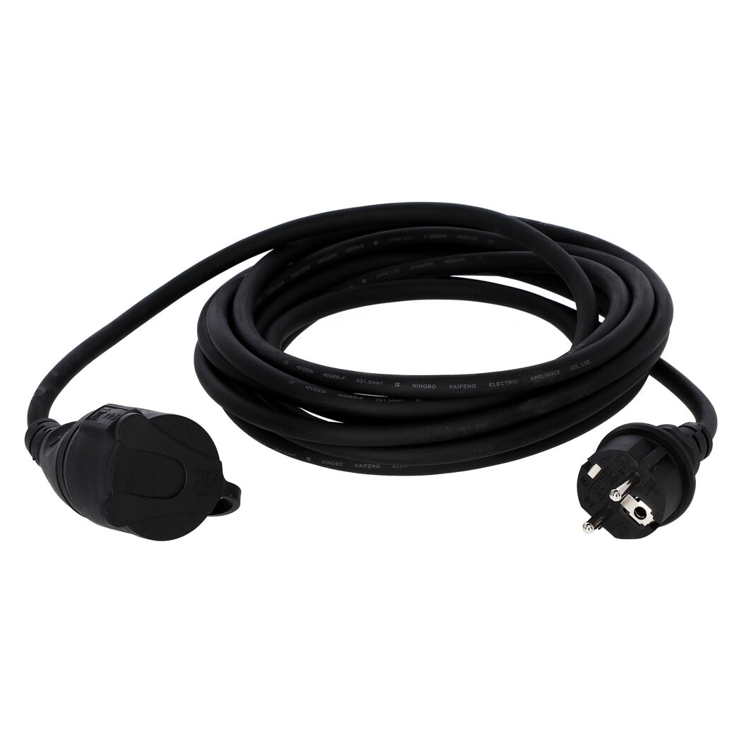 Verlängerungskabel 'H05RR-F 3G1,5' schwarz 5 m