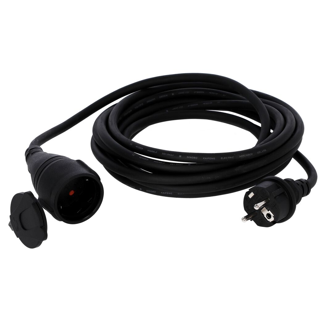 Verlängerungskabel 'H05RR-F 3G1,5' schwarz 5 m