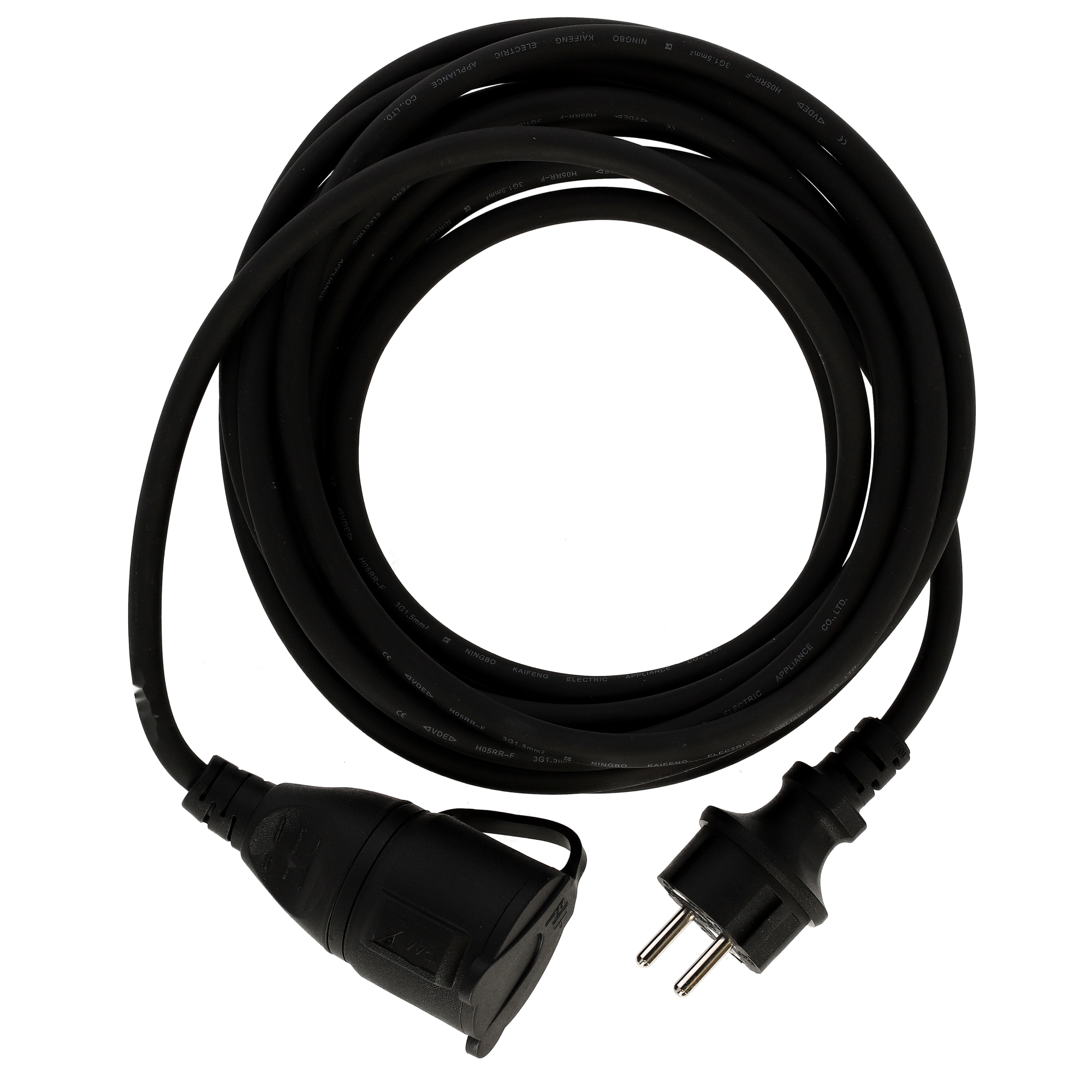 Verlängerungskabel 'H05RR-F 3G1,5' schwarz 5 m