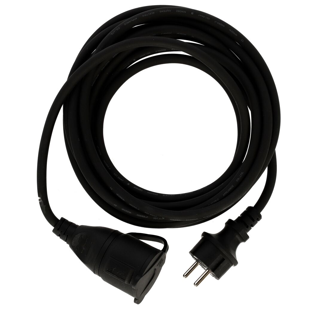 Verlängerungskabel 'H05RR-F 3G1,5' schwarz 5 m