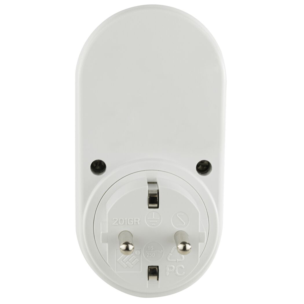 Weißer Zwischenstecker mit Eurostecker