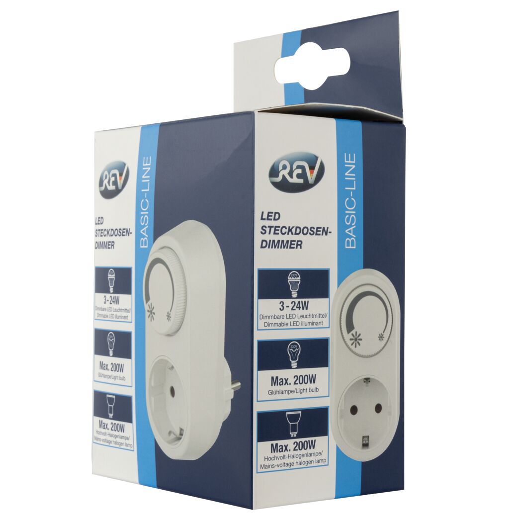 LED-Steckdosendimmer in Verpackung