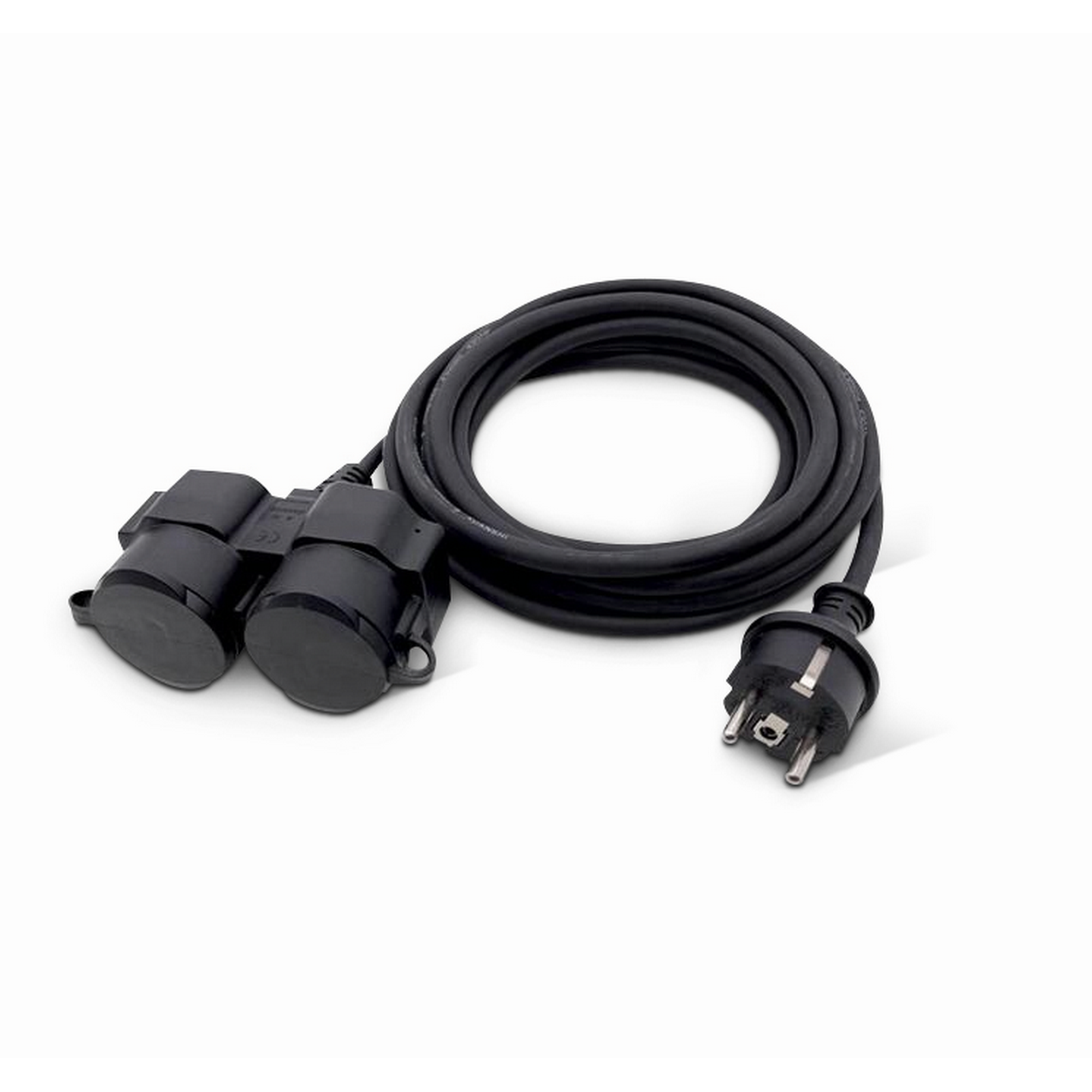 Verlängerungskabel schwarz 10 m IP 44 zwei Steckflächen