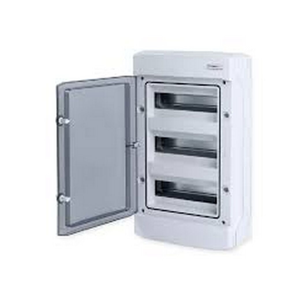 Kleinverteiler 'N36-D' zur Aufputzmontage 3-reihig lichtgrau 53,4 x 31,9 x 14,4 cm