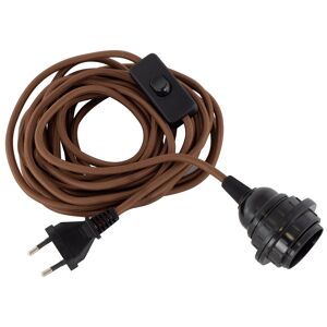 Leuchtenpendel E27 mit Schalter braun 6 m