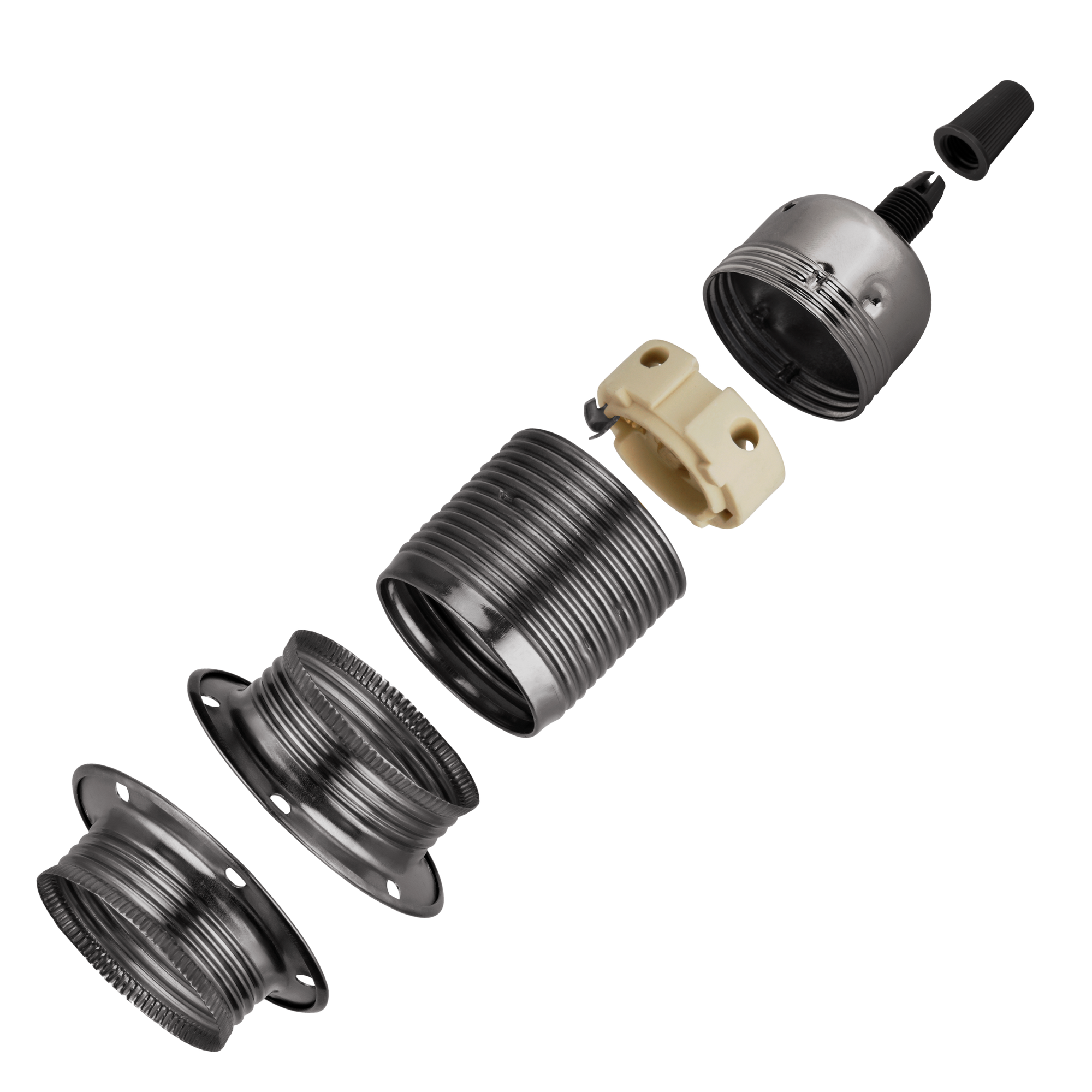 Lampenfassung nickelfarben E27