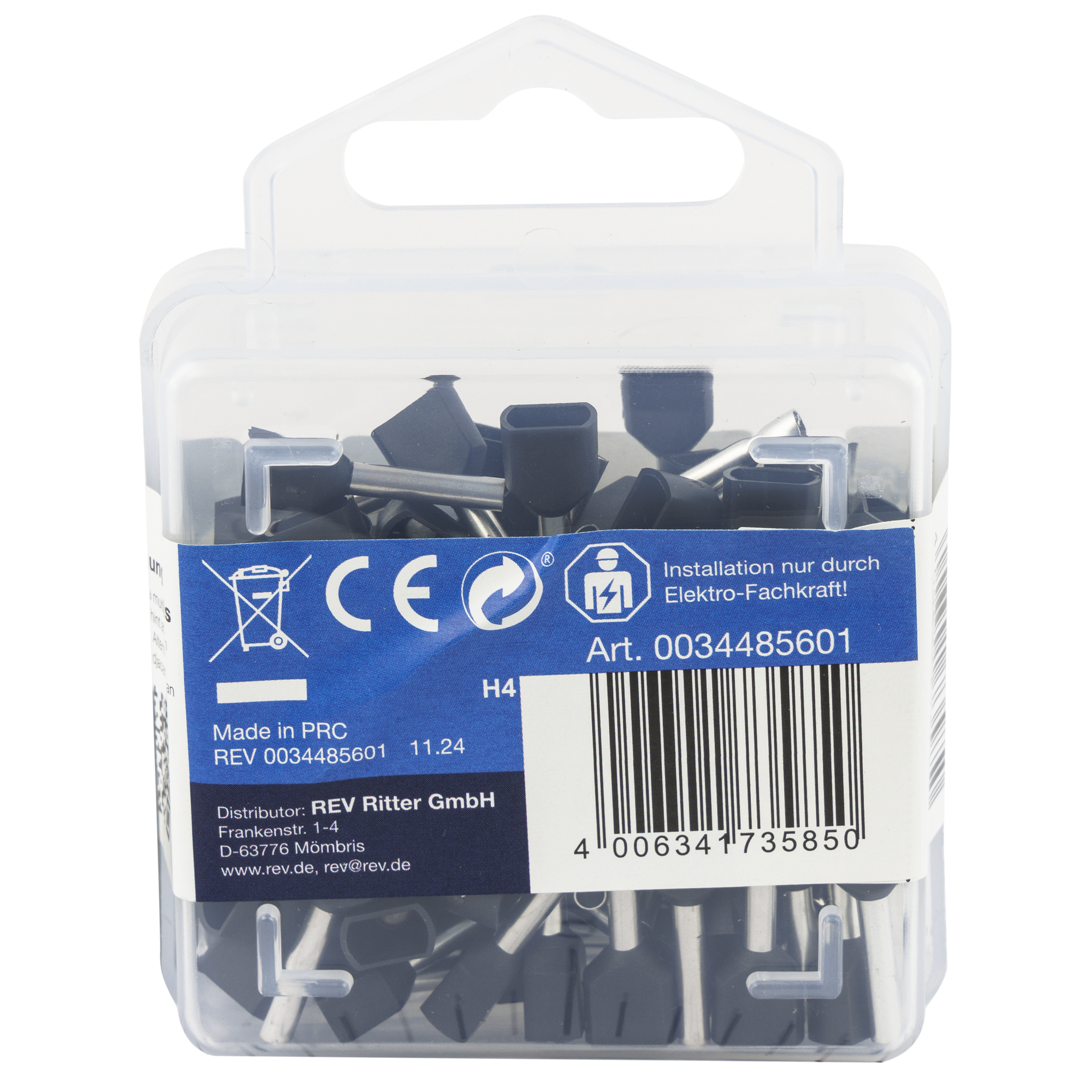 Aderendhülse Twin 1,5 mm² für 2 Adern schwarz, 100 Stück
