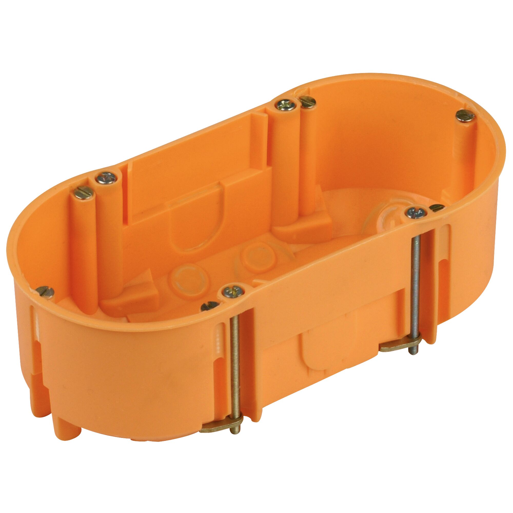 Orange Hohlwanddose 2-fach
