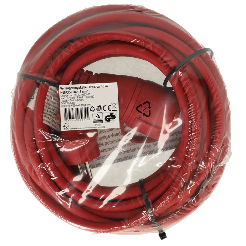 Verlängerung IP44 rot 10 m