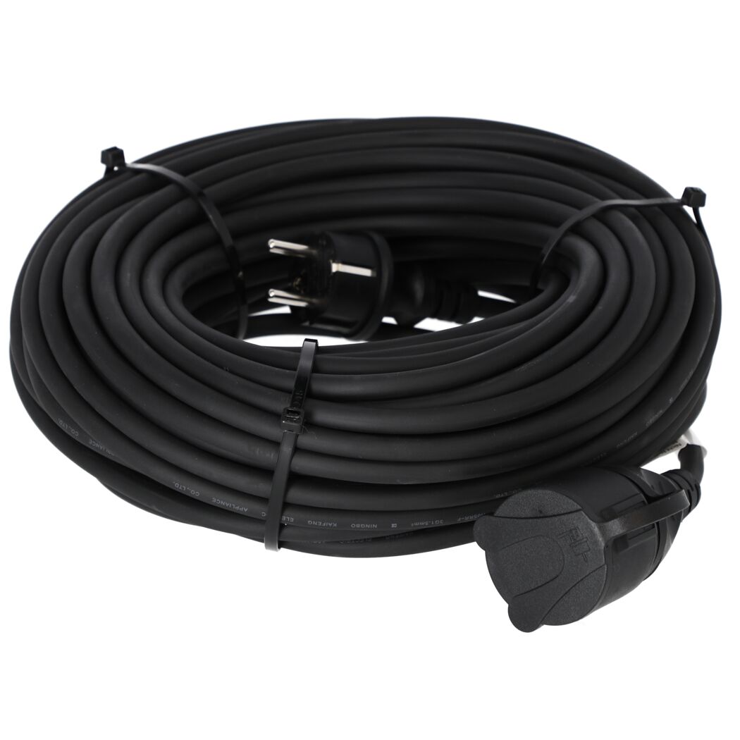 Verlängerungskabel 'H05RR-F 3G1,5' schwarz 25 m 1,5 mm²