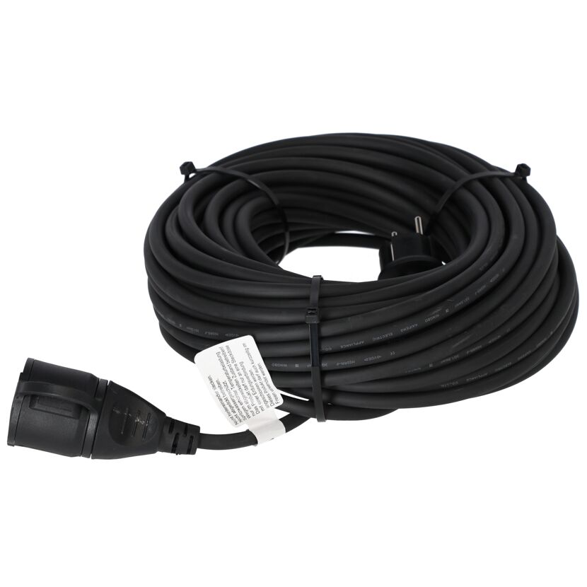Verlängerungskabel 'H05RR-F 3G1,5' schwarz 25 m 1,5 mm²