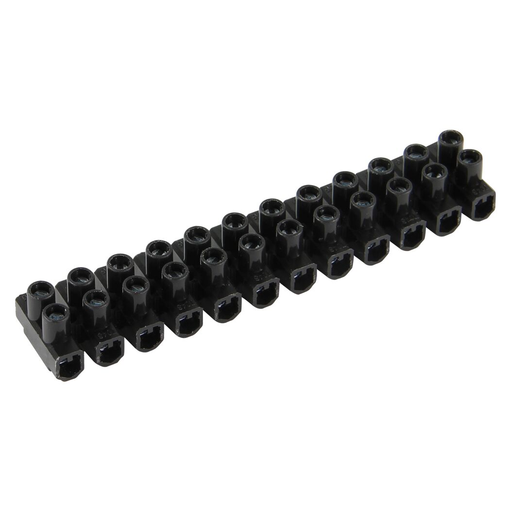 Schwarze Lüsterklemme 12-polig