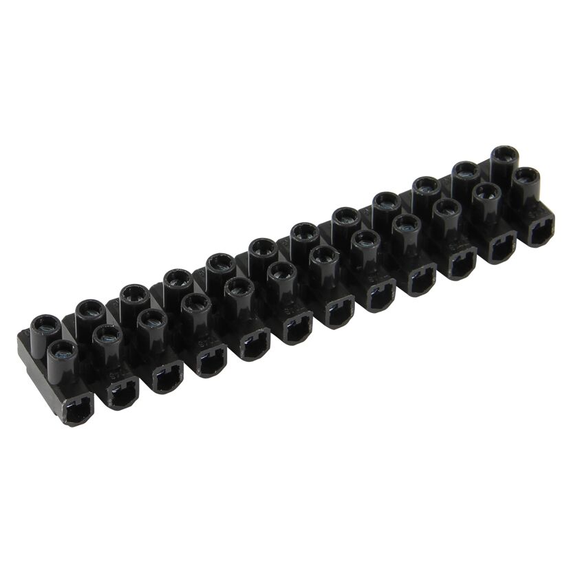 Schwarze Lüsterklemme 12-polig