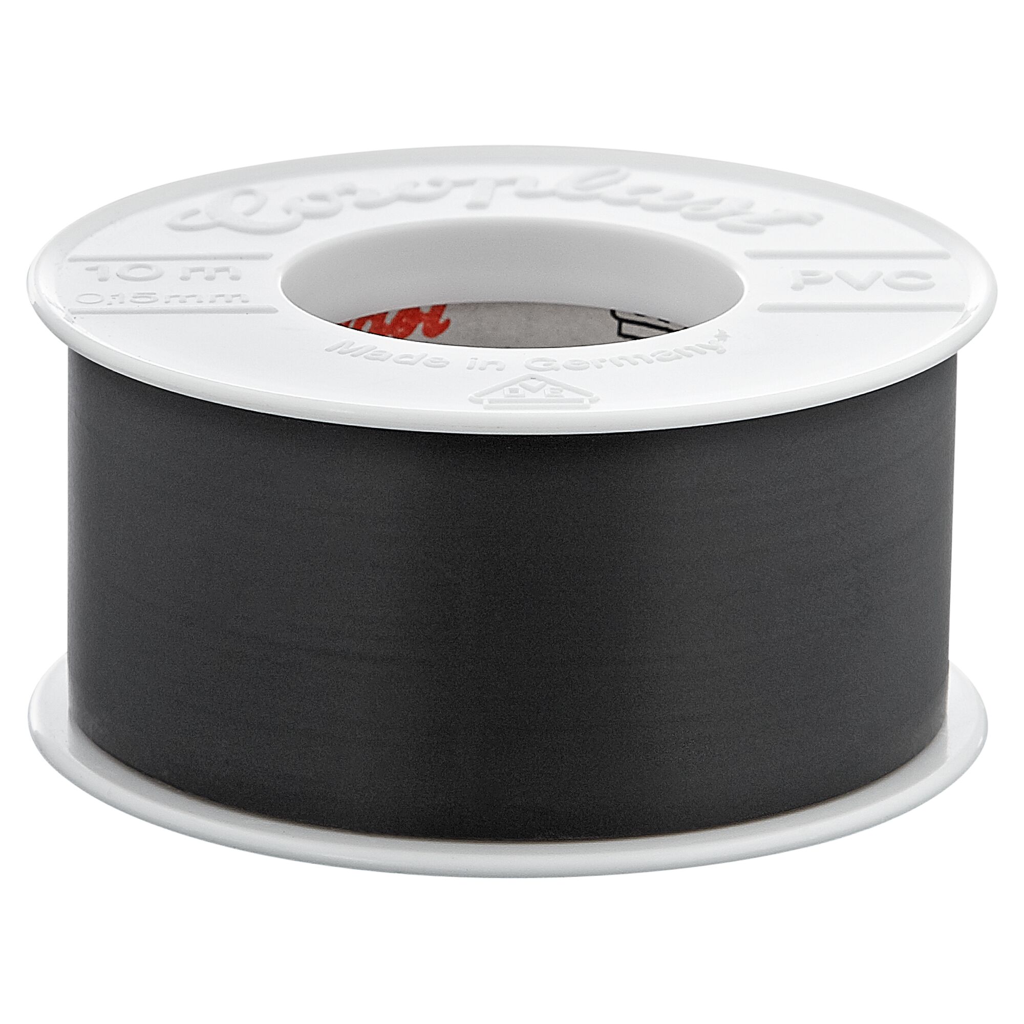 Schwarzes Isolierband auf weißer Rolle